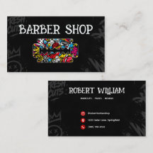 Modern Urban Graffiti Razor Blade Barber Shop