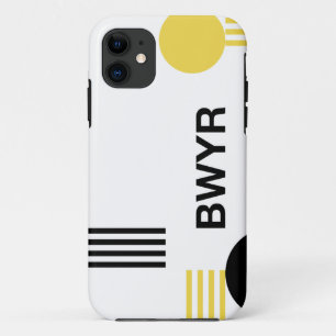 Modern, urban graphic with typography and shapes iPhone 11 case