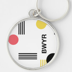 Modern, urban graphic with typography and shapes key ring