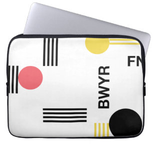 Modern, urban graphic with typography and shapes laptop sleeve