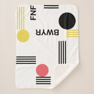 Modern, urban graphic with typography and shapes sherpa blanket
