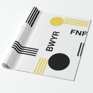Modern, urban graphic with typography and shapes wrapping paper