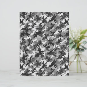 Modern Urban Gray Black and White Camouflage Paper