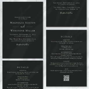 Modern Urban Grey All in One Wedding Invitation