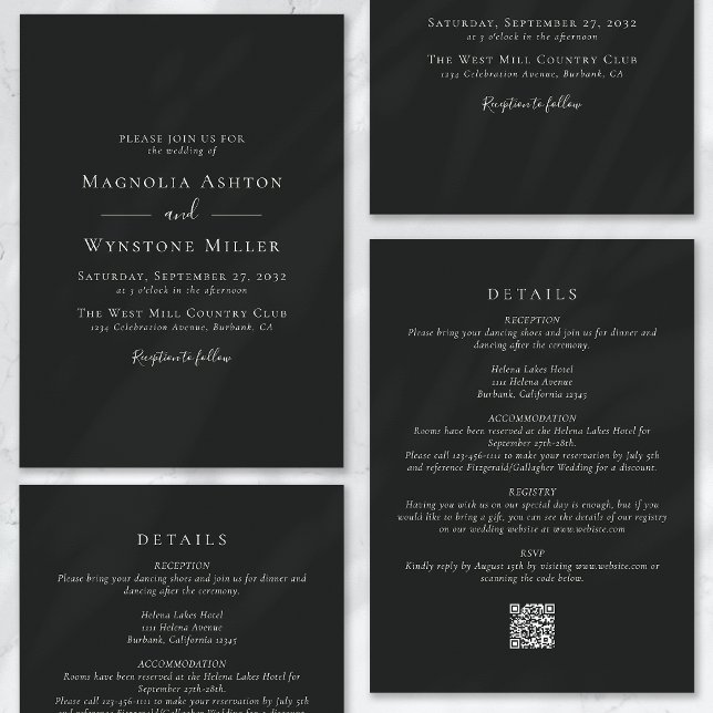 Modern Urban Grey All in One Wedding Invitation (Creator Uploaded)