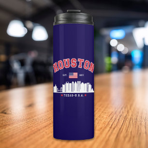 Modern Urban Houston Skyline  Thermal Tumbler