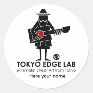 Modern Urban Mexican Musician -Tokyo Edge Lab Classic Round Sticker