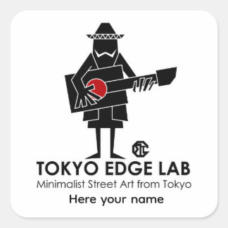 Modern Urban Mexican Musician -Tokyo Edge Lab Square Sticker