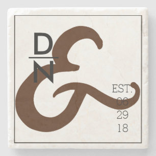 Modern & Urban Minimalist Maroon Ampersands Stone Coaster