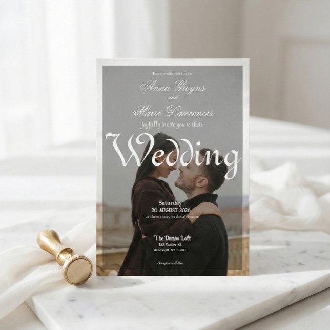 Modern Urban Minimalist Photo Overlay Calligraphy Invitation (Creator Uploaded)