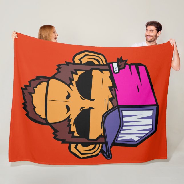 Modern Urban Monkey Fleece Blanket (In Situ)
