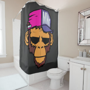 Modern Urban Monkey Shower Curtain