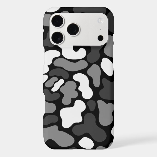Modern Urban Monochrome Camouflage Phone Case (Back)