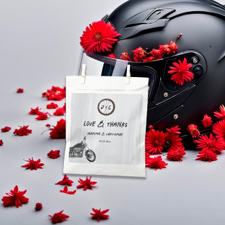 Modern Urban Motorcycle Adventure Theme Wedding Favour Bag