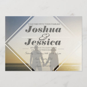 Modern Urban Overlay Custom Photo Wedding Invitation