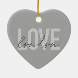 Modern, urban, simple, cool, design of Love London Ceramic Ornament