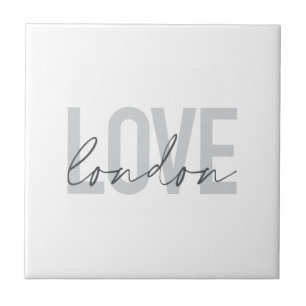 Modern, urban, simple, cool, design of Love London Ceramic Tile