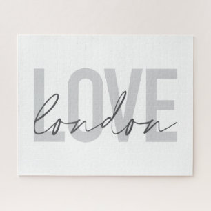 Modern, urban, simple, cool, design of Love London Jigsaw Puzzle