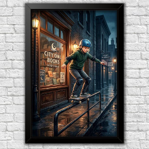 Modern Urban Skateboard Bedroom Wall Poster