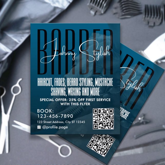 Modern urban style barber shop Flyer (Creator Uploaded)
