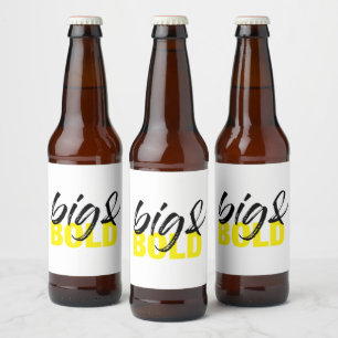 Modern, urban vibrant graphic design of Big & Bold Beer Bottle Label