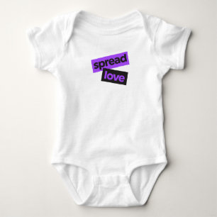 Modern, urban, vibrant, trendy graphic Spread Love Baby Bodysuit