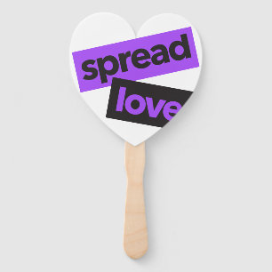 Modern, urban, vibrant, trendy graphic Spread Love Hand Fan