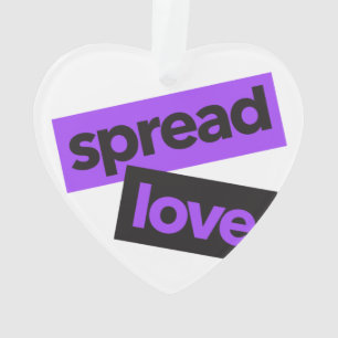 Modern, urban, vibrant, trendy graphic Spread Love Ornament