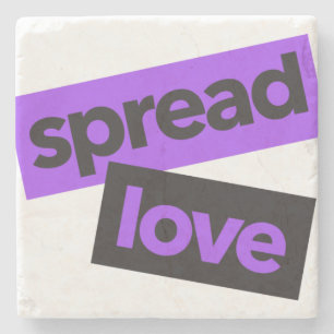 Modern, urban, vibrant, trendy graphic Spread Love Stone Coaster