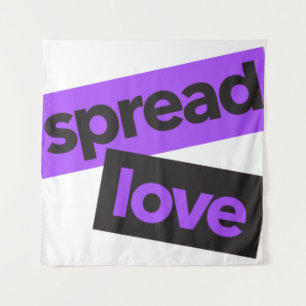 Modern, urban, vibrant, trendy graphic Spread Love Tapestry