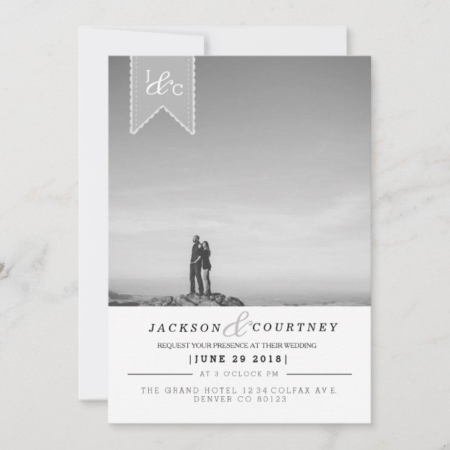 Modern Urban Wedding Invite Photo (Front)
