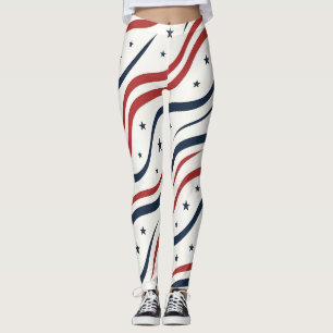 Modern USA Star Pattern Women's Activewear Leggings