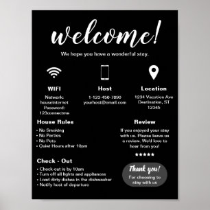 Modern Vacation Rental House Welcome Poster