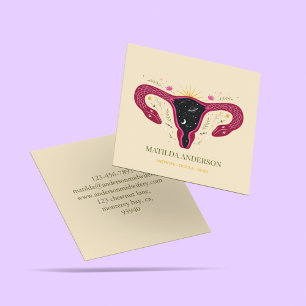 Modern Vagina Design Birth Coach Midwife Maturity Square Business Card