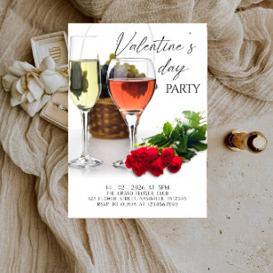 Modern Valentine’s Day Party - Romantic Line Art Invitation