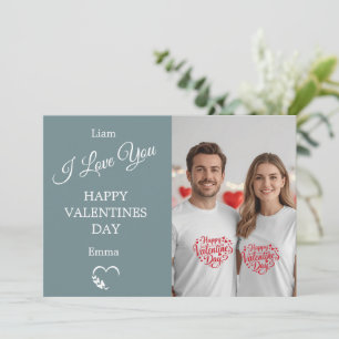 Modern Valentine’s Day Photo Card – Slate Gray