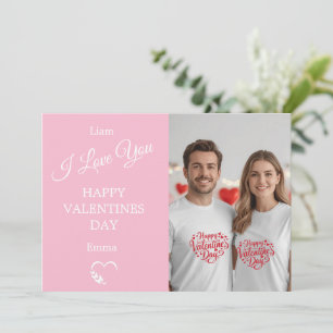 Modern Valentine’s Day Photo Card – Soft Coral