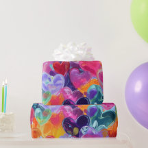 Modern Valentine Wrapping Paper– Abstract Colorful