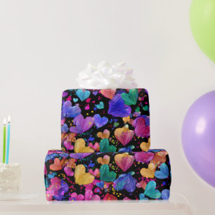 Modern Valentine Wrapping Paper– Abstract Colorful Paper