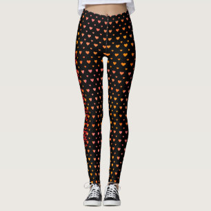 Modern Valentine's Day Cute Colourful Heart Patter Leggings