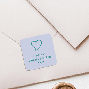 Modern Valentine's Day Heart Icon Sticker - Blue