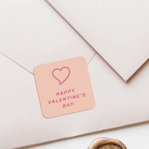 Modern Valentine's Day Heart Icon Sticker - Peach