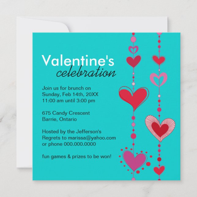 Modern Valentine's Day Party Invitation (Front)