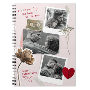 Modern Valentines Day Personalised Couple Photo Notebook