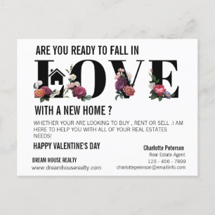 Modern Valentine's Day Realtor Farming Promotional Holiday Postcard
