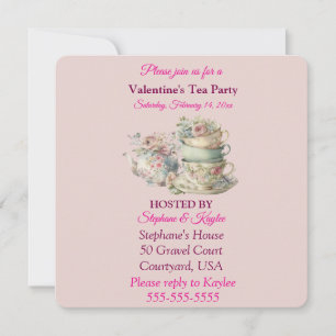 Modern Valentine's Day Tea Party  Invitation