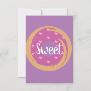 Modern Valentines Hearts Doughnut Frosting Pink Card