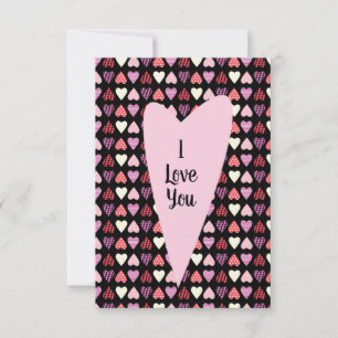 Modern Valentines Hearts Pattern Greeting Cards
