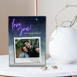 Modern Valentine's Love You Custom Photo Block