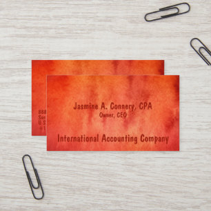 Modern Variegated Red Orange Business Card